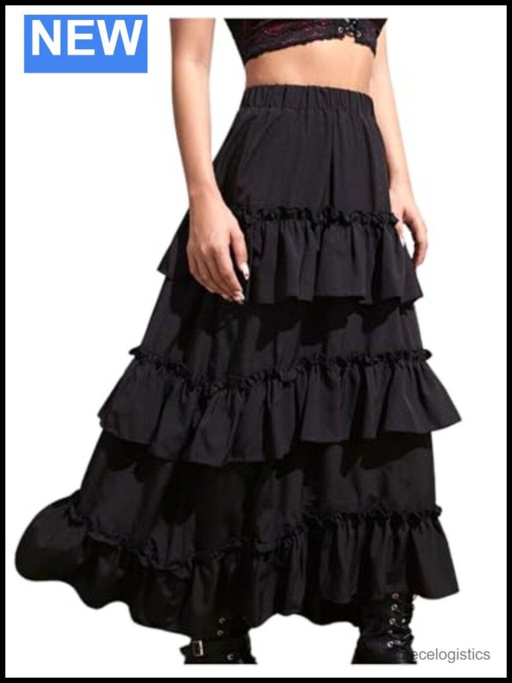 Renaissance Tiered Maxi Skirt Y2K Ruffle High Rise Flowy Fairy